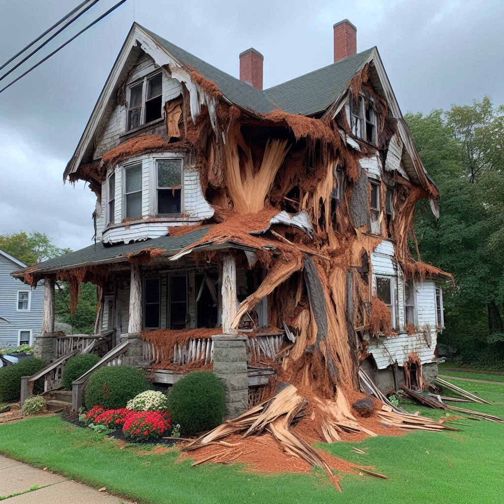 Signs Your Weston Home Needs a Tree Inspection Damaged tree on an Weston home showing signs of disease and decay